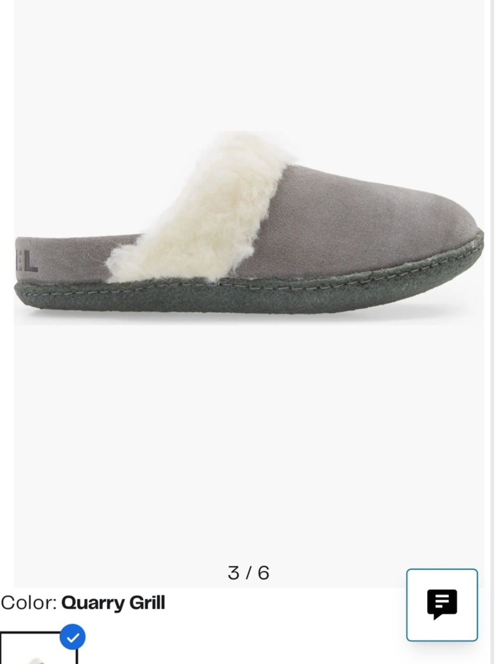 Sorel Quarry Grill Gray Shearling-Lined Slip-On Slipper